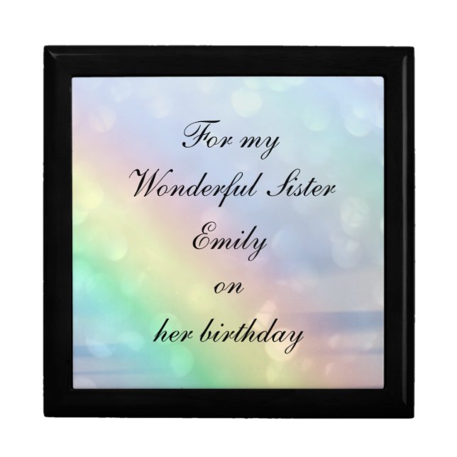 Personalised wonderful Sister Birthday Gift Box (Front)