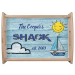 Personalised Wooden serving tray 3 Driftwood Beach