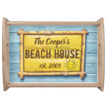 Personalised Wooden serving tray Driftwood Beach