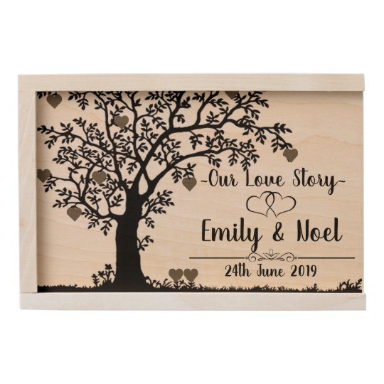 Personalised Wooden Wedding Memory Box Zazzle com