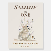 Personalised Woodland Bunny 1st Birthday