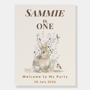 Personalised Woodland Bunny 1st Birthday Foam Board