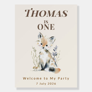 Personalised Woodland Fox 1st Birthday  Foam Board