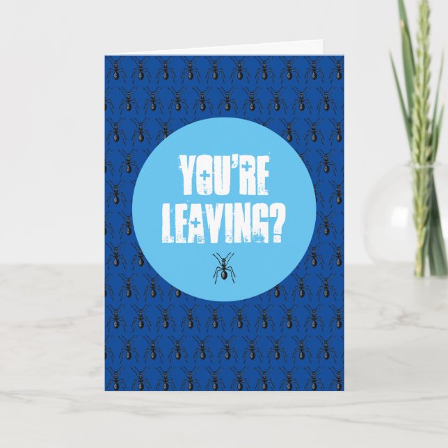 PERSONALISED WORKMATE ANT LEAVING CARD (Front)