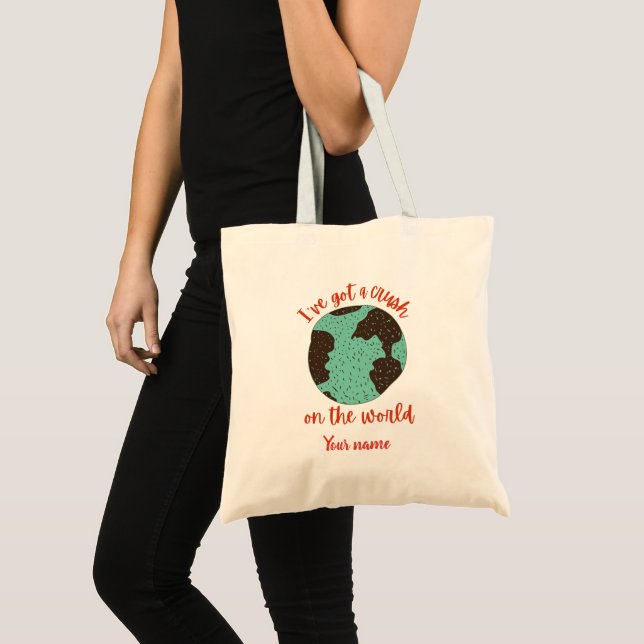 Personalised World Map Travel Backpacker Tote Bag (Front (Product))