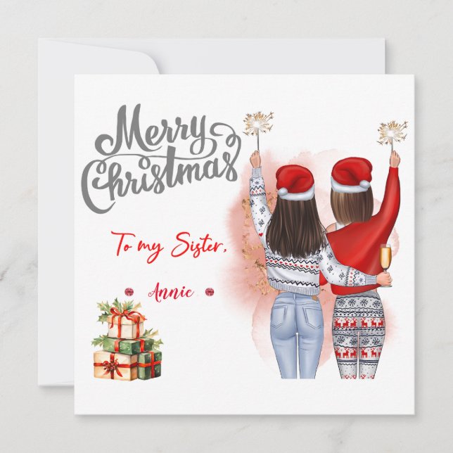 Personalised Xmas Christmas Card for Bestie (Front)