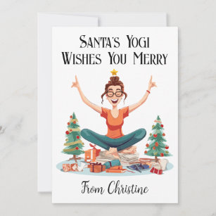 Personalised Yoga Instructor Christmas Card