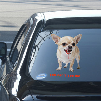 Personalised You Can't See Me Chihuahua WWE Car Window Cling