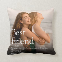 Personalised Your Best Friend Photo and Definition Throw Pillow
