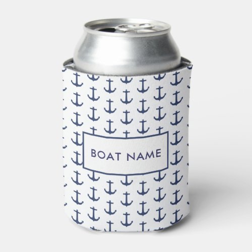 Personalised Your boat Name Nautical Anchor Can Cooler
