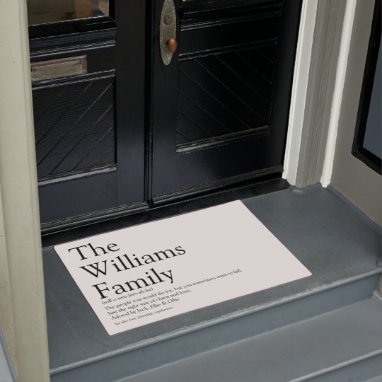 Personalised Your Family Definition Doormat Zazzle Com