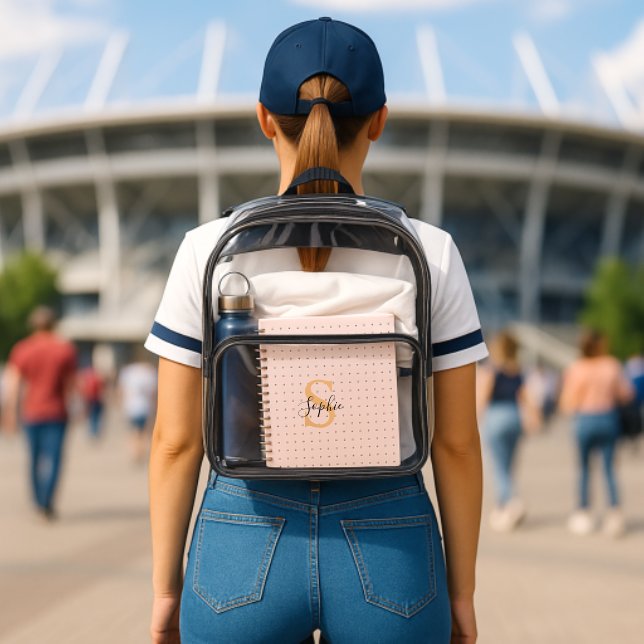 Personalised Your Name, Custom Name, Birthday Gift Clear Backpack (Insitu (Stadium))