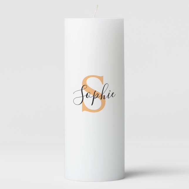 Personalised Your Name, Custom Name, Birthday Gift Pillar Candle (Front)