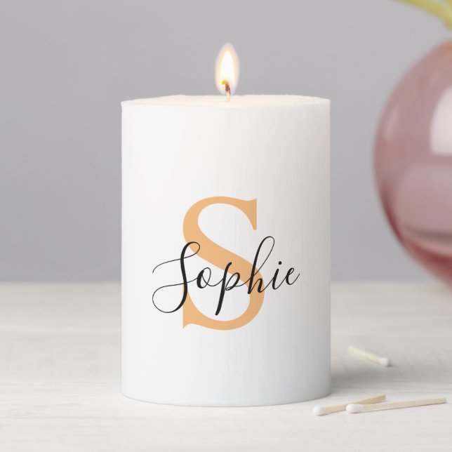 Personalised Your Name, Custom Name, Birthday Gift Pillar Candle (In Situ)