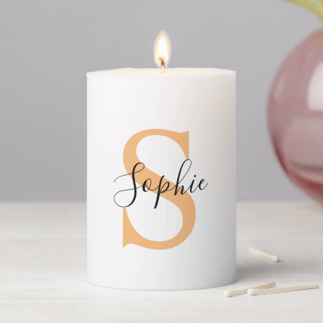 Personalised Your Name, Custom Name, Birthday Gift Pillar Candle (In Situ)