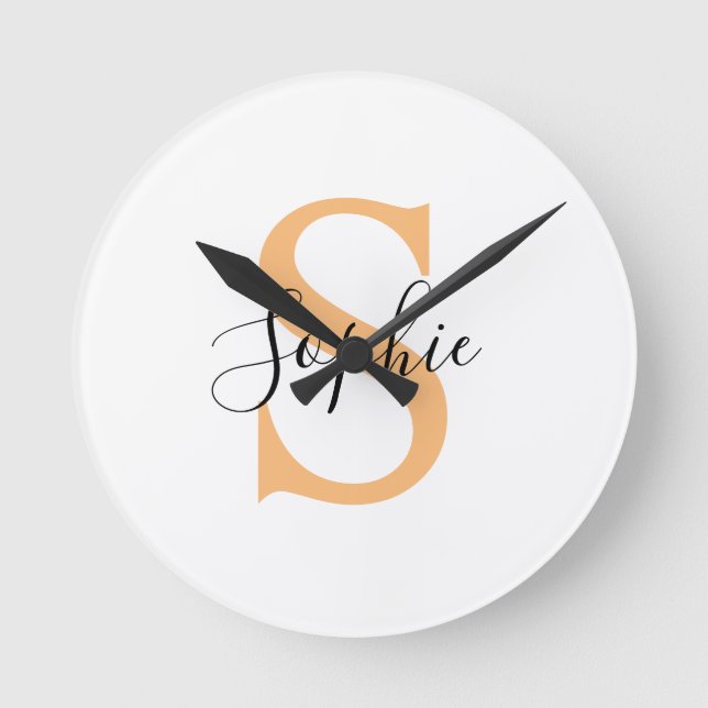 Personalised Your Name, Custom Name, Birthday Gift Round Clock (Front)