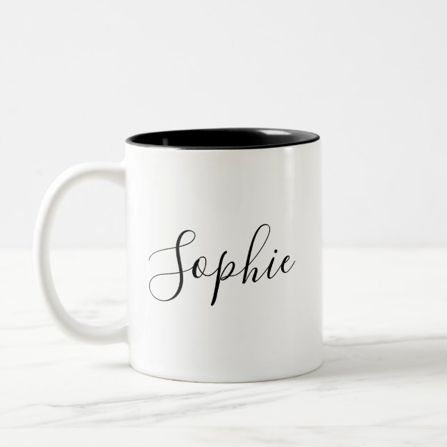 Personalised Your Name, Custom Name, Birthday Gift Two-Tone Coffee Mug (Left)