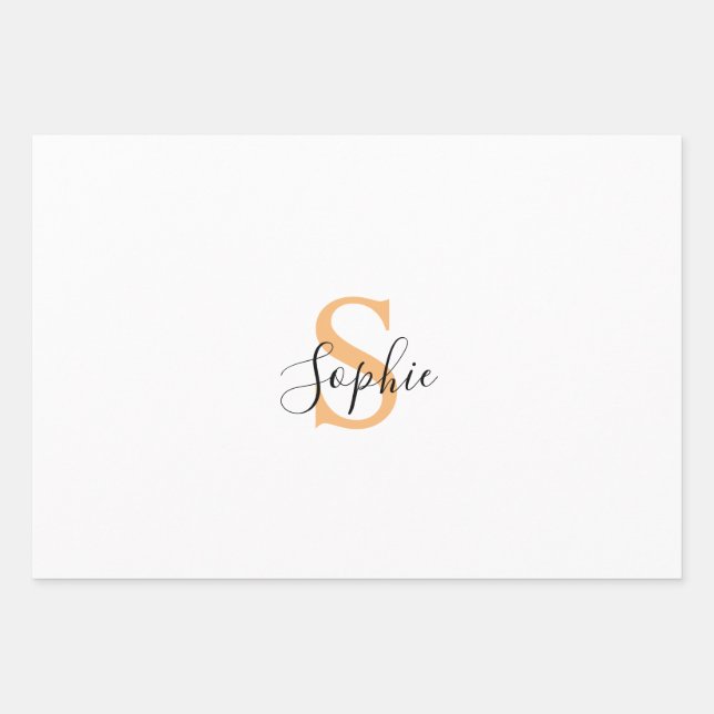 Personalised Your Name, Custom Name, Birthday Gift Wrapping Paper Sheets (Front)