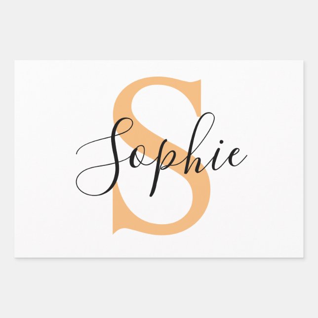 Personalised Your Name, Custom Name, Birthday Gift Wrapping Paper Sheets (Front)