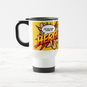 Personalised You're my HERO Comic Book Pop Art Travel Mug