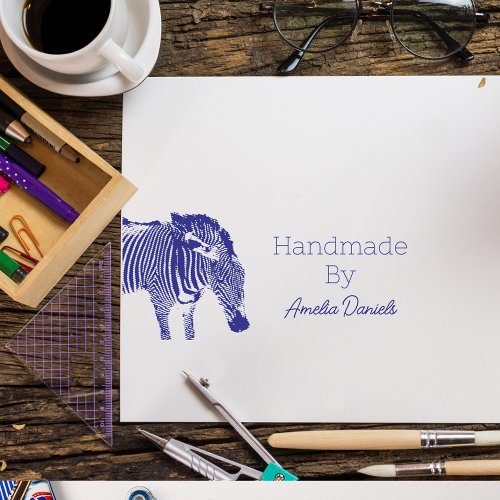 Personalised Zebra Handmade By Self_inking Stamp