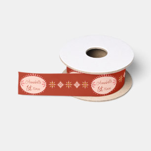 Personalises Christmas Luxury Pattern Satin Ribbon