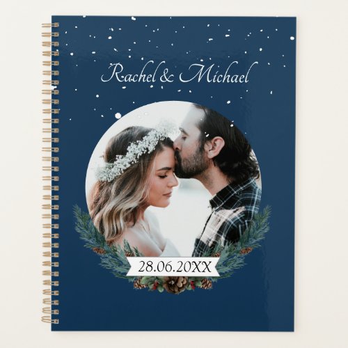 Personalisierbar Foto Winter Hochzeit Planner