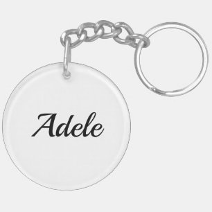 personalisierbar Vorname Adele schwarz weiß Keychain