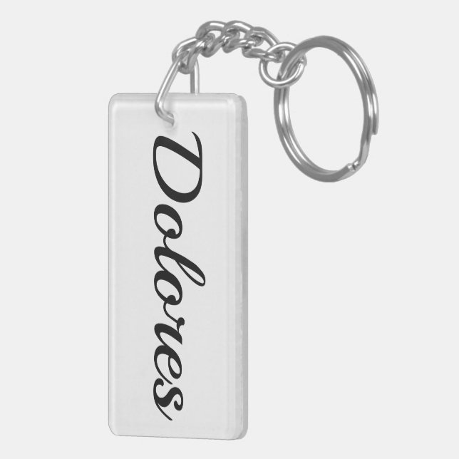 personalisierbar Vorname Dolores schwarz weiß Keychain (Back Right)