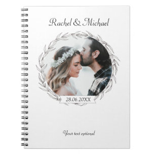 Personalisierbarer Foto Hochzeits notizblock Notebook