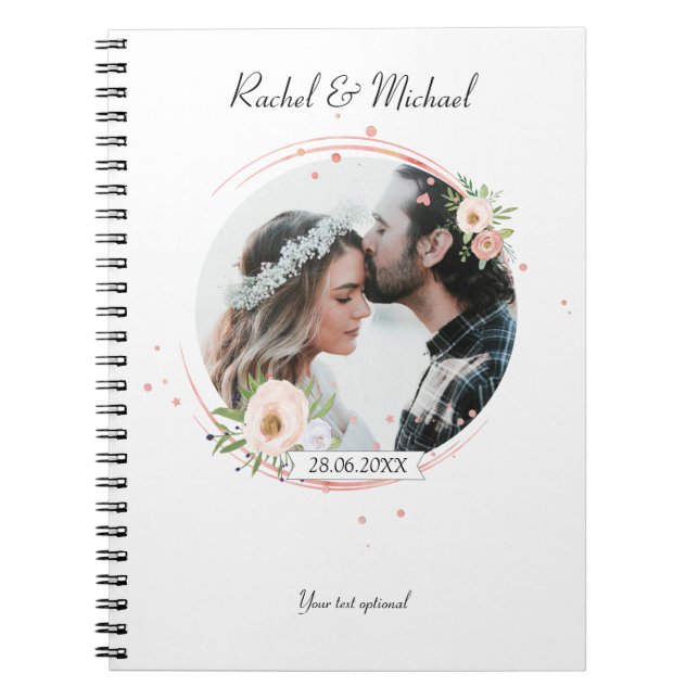 Personalisierbarter Foto Hochzeits Notebook (Front)