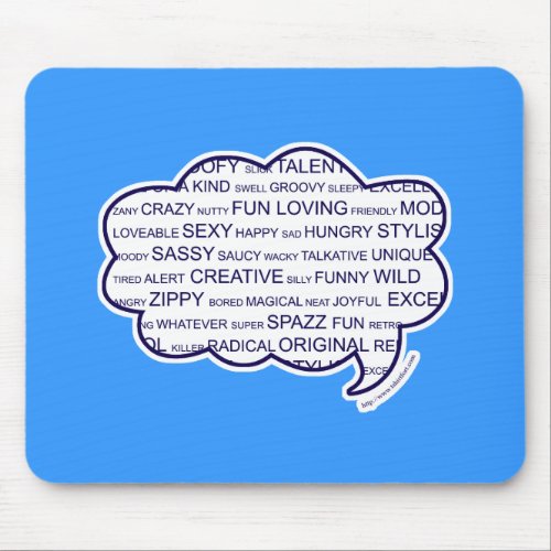 Personality Tag Cloud Fun Emotions Design Mouse Pad