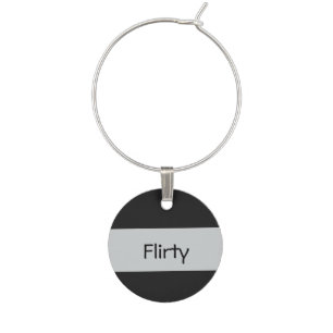 Personality Trait Flirty Custom Text and Color Wine Glass Charm