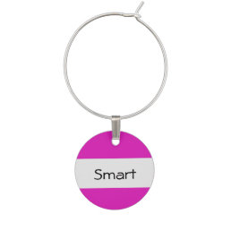 Personality Trait Smart Custom Text and Color Wine Glass Charm