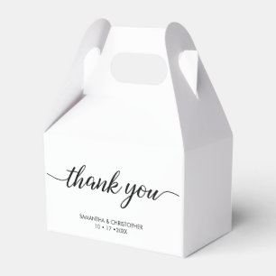 Personaliz Chic Script Thank You Wedding Favor Boxes