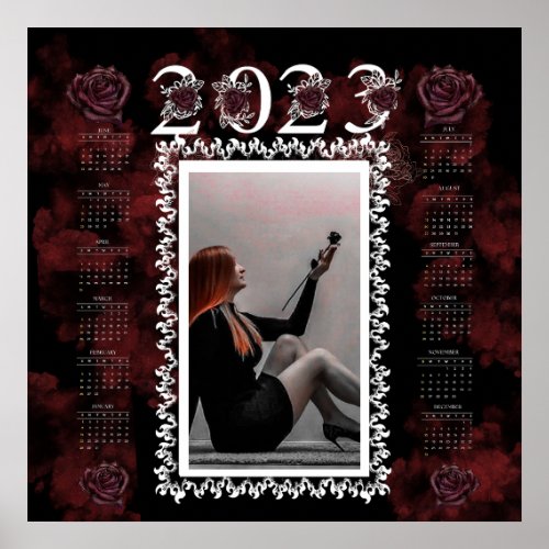 Personalizable 2023  Gothic style Calendar  Poster