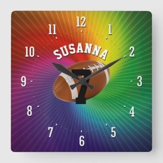 Personalizable American Football | Sport Gift Square Wall Clock