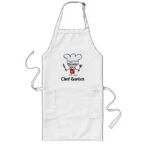 Personalizable apron for men with funny chef image Personalizable apron for men with funny chef image