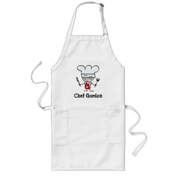 Personalizable Apron For Men With Funny Chef Image by cookinggifts at Zazzle