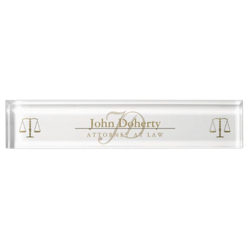 Personalizable ATTORNEY AT LAW Desk Name Plate