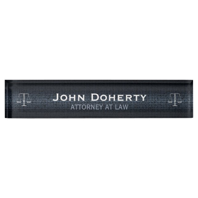 Personalizable ATTORNEY AT LAW Desk Name Plate (Front)