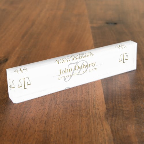 Personalizable ATTORNEY AT LAW Desk Name Plate