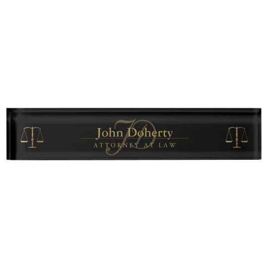 Personalizable ATTORNEY AT LAW Name Plate