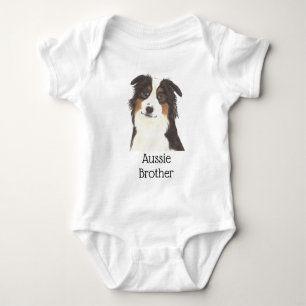 Personalizable Aussie Australian Shepherd Baby Bodysuit
