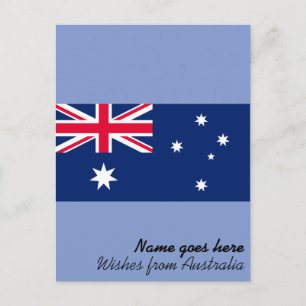 Personalizable Australian Flag Holiday/Vacation Postcard