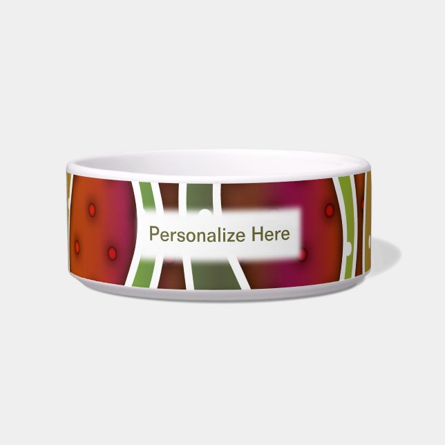 Personalizable AUTUMN STRIPES SNACK or PET BOWLS (Front)