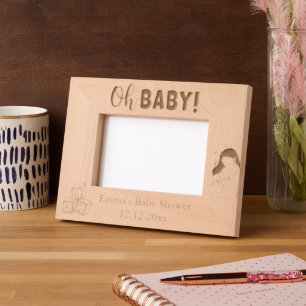 Personalizable Baby Shower Laser Engraved Frames
