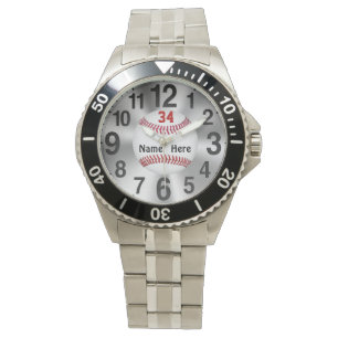 Personalizable Baseball Watches YOUR NAME & NUMBER