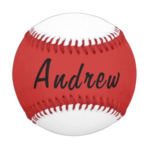 Personalizable Baseball with Name Red and White - A simple personalizable baseball with name. In red and white colours. Great gift idea for a baseball lover.