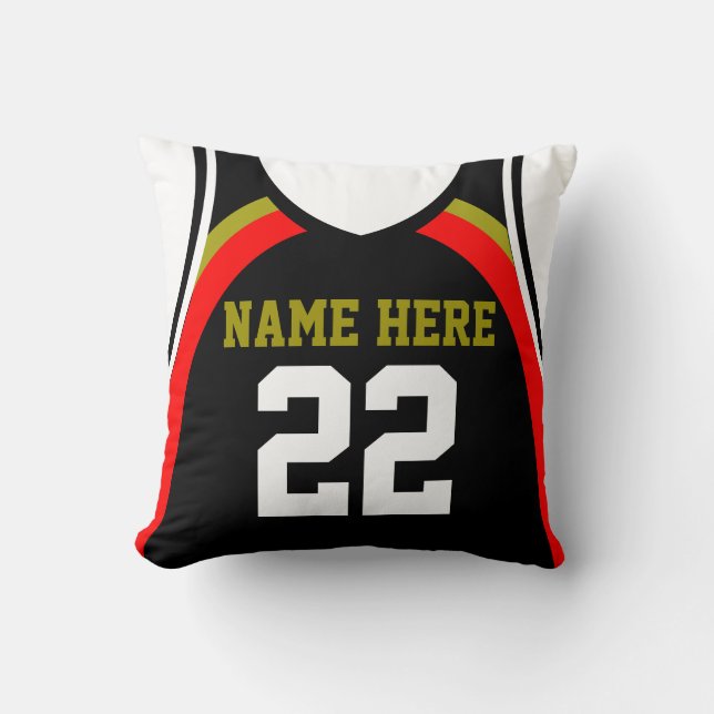 Personalizable Basketball Jersey Throw Pillow (Front)